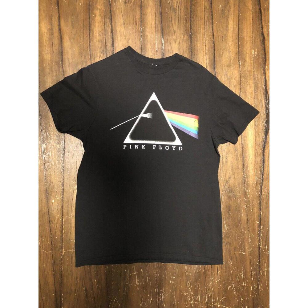 Pink Floyd Men's Black T-Shirt M Dark Side of The Moon Print 2019 Short Sleeve